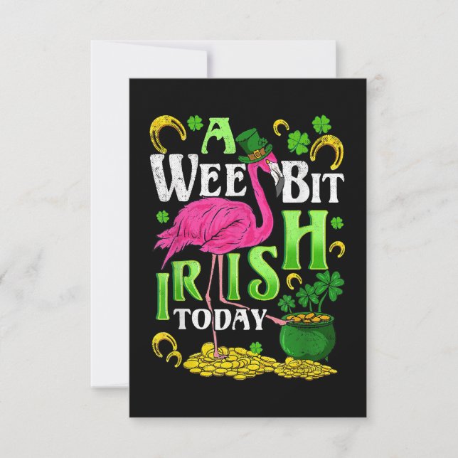 En veckas irländare idag St. Patricks Day Flamingo Tack Kort (Framsida)