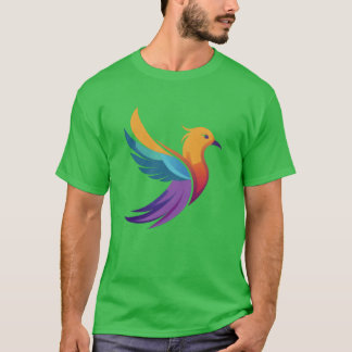 en vektorbild av en färglös fågel med en gi t shirt