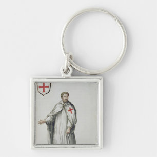 En Venetian Templar Fyrkantig Silverfärgad Nyckelring