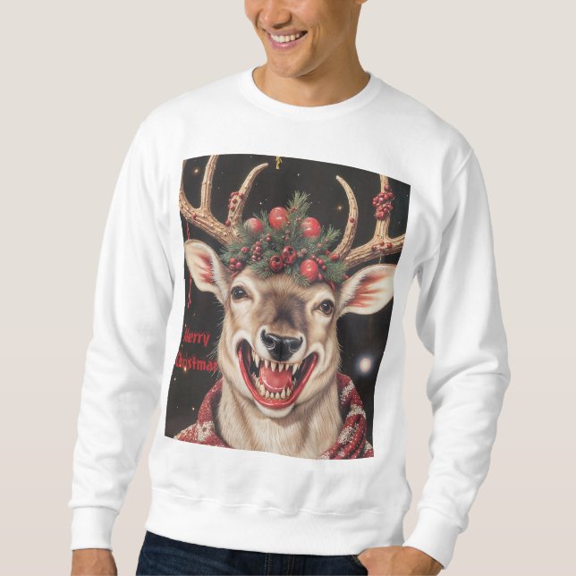 En verkligen ful julrenar lång ärmad tröja (Framsida)