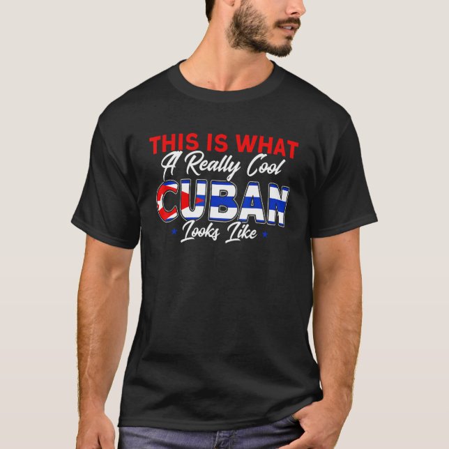 En Verkligen kuban ser ut som Flagga Roots Cuba T Shirt (Framsida)