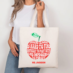 En verkligt fantastisk lärare Äppeltypografi Tygkasse