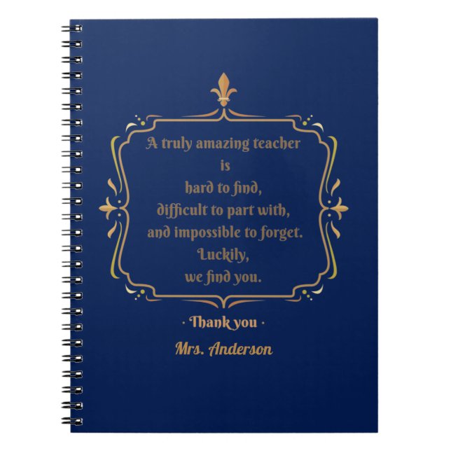 En verkligt fantastisk lärare är svår att hitta  anteckningsbok (Framsidan)