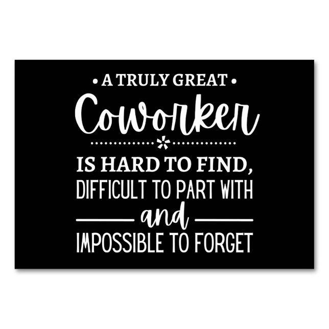 En verkligt Underbar medarbetare Bordsnummer (Framsidan)