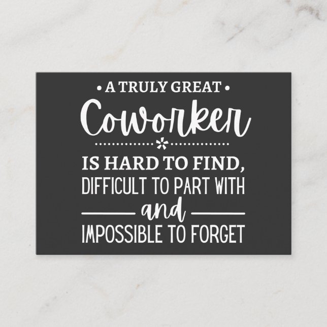 En verkligt Underbar medarbetare Visitkort (Framsida)