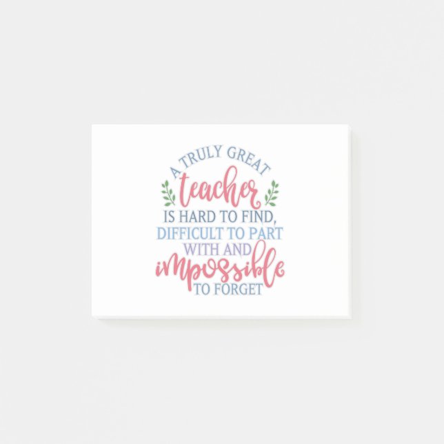 En verkligt Underbarare lärarinna Post-it Block (Framsida)