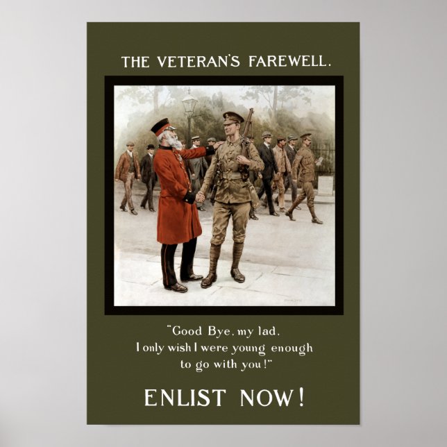 En veteransk farväl - WW1 Rekrytering Poster (Framsidan)
