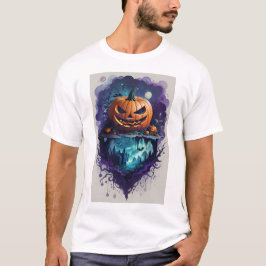 En vibrant Halloween-pumpa T-shirt. T Shirt