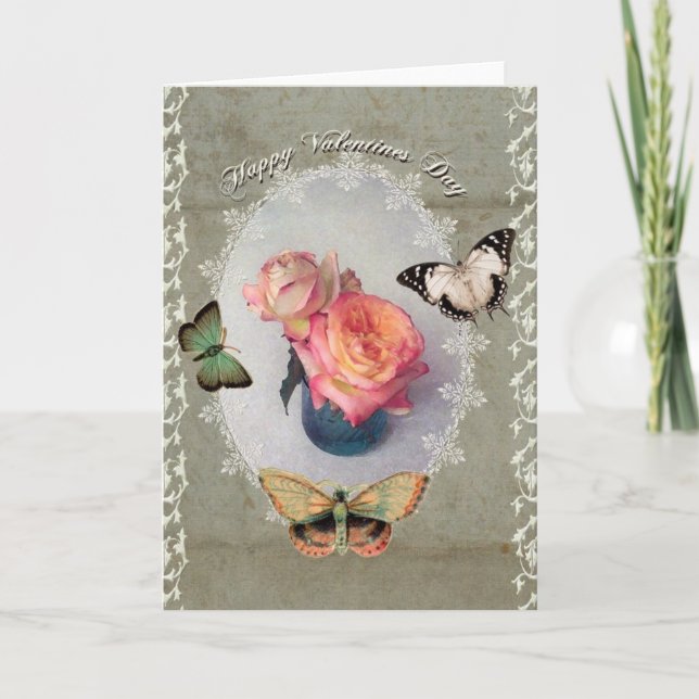 En Victorian Valentindag Helgkort (Framsida)