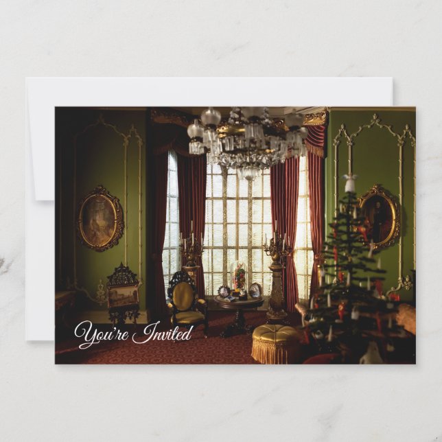 En Victoriansk jul - "Du är inbjuden" Inbjudningar (Framsida)