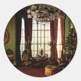 En Victoriansk jul - Sticker Runt Klistermärke