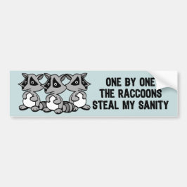 En vid en raccoonsna bildekal