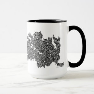 En vidunder som slåss en grip mugg