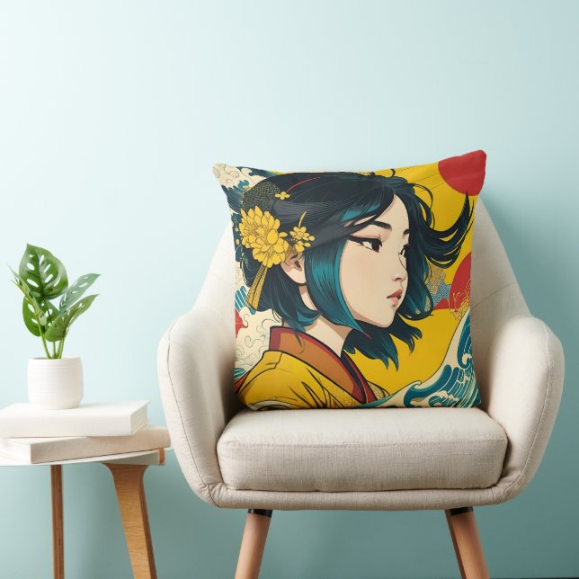En vietnamesisk flicka i full blom kudde (Stol)
