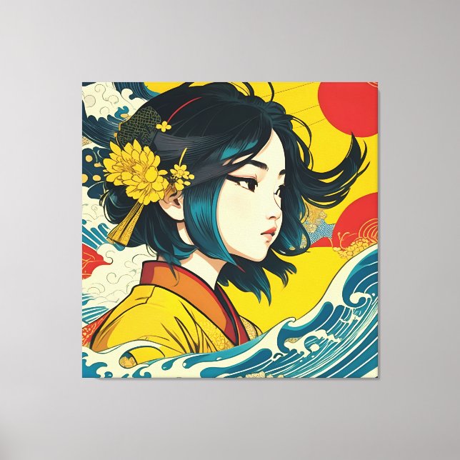 En vietnamesisk flicka i Fullt Bloom Canvastryck (Framsida)