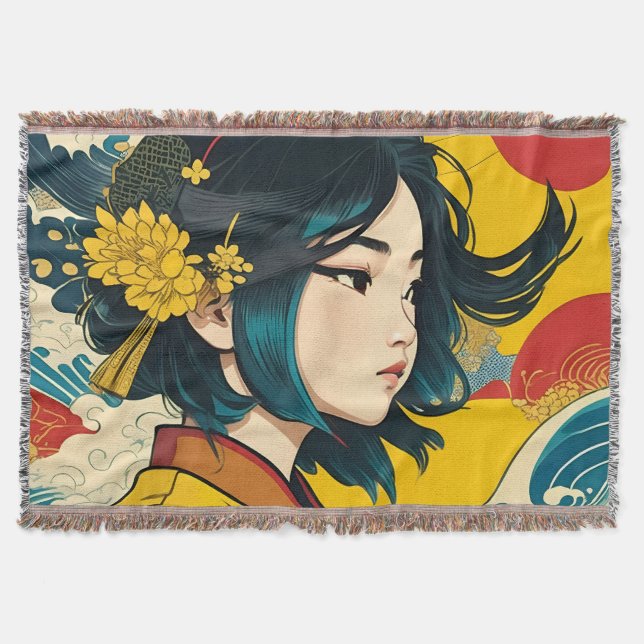 En vietnamesisk flicka i Fullt Bloom Filt (Framsidan)