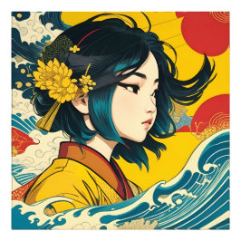 En vietnamesisk flicka i Fullt Bloom Fototryck