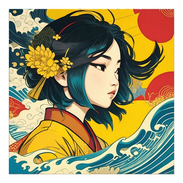 En vietnamesisk flicka i Fullt Bloom Fototryck (Framsidan)