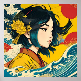 En vietnamesisk flicka i Fullt Bloom Poster