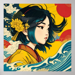 En vietnamesisk flicka i Fullt Bloom Poster