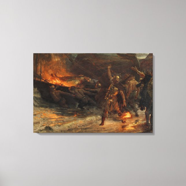 En vikings begravning Frank Dicksee 1893  Canvastryck (Framsida)