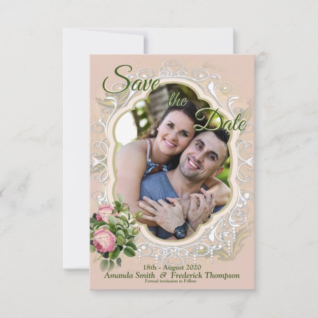 En viktoriansk buskträdgård grön Spara datum Datumet (Framsida)