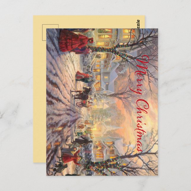 En viktoriansk jul  vykort (Fram/baksida)