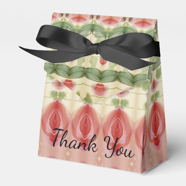 En viktoriansk mönstrad bröllopsfavoritruta presentaskar (Framsidan Sidan)