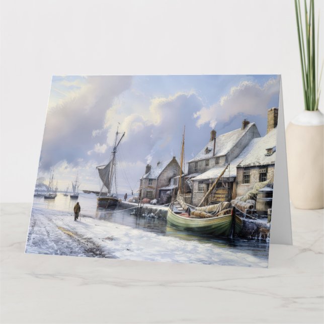 En Viktoriansk vinterfred: julhälsningar Kort (Framsida)