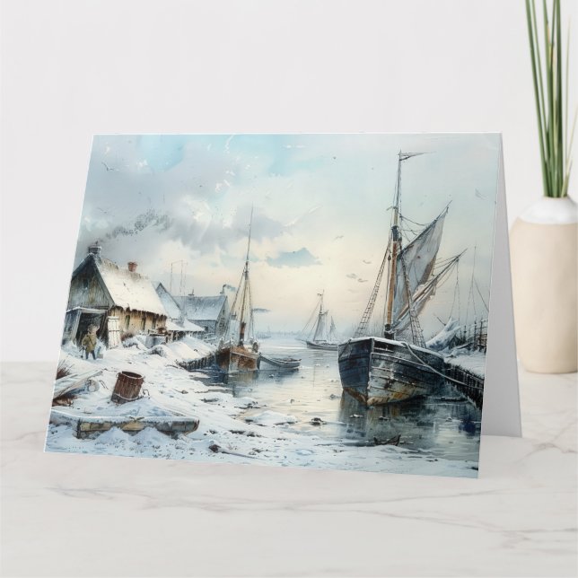 En Viktoriansk vinterfred: julhälsningar Kort (Framsida)