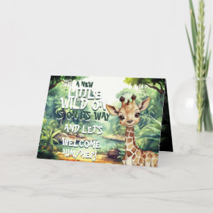 En Vild En Blommigt Safari Oasis Elegant Baby Show Inbjudan