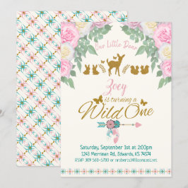 En vild en - första födelsedag inbjudningar