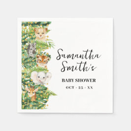 En Vild en safari-babyskåda Party Decor Napkins Pappersservett