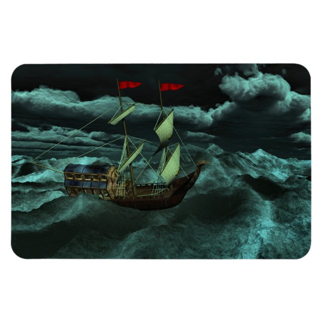 En Vild och Stormy Sea Flexible Magnet (Horisontell)