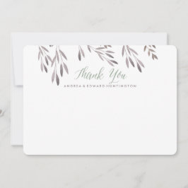 En Vildblomma Bröllops Platt Tackkort Tack Kort