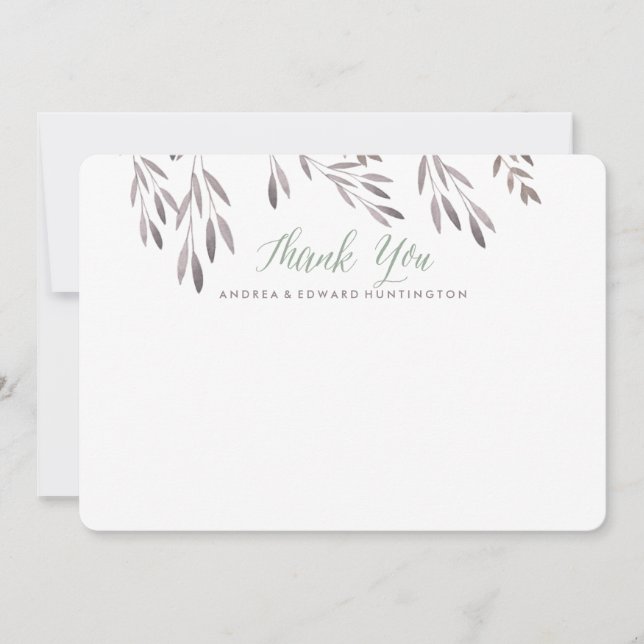 En Vildblomma Bröllops Platt Tackkort Tack Kort (Framsida)