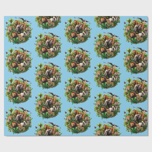 En Vilds pojkens första födelsedag Papper Presentpapper (Platt)