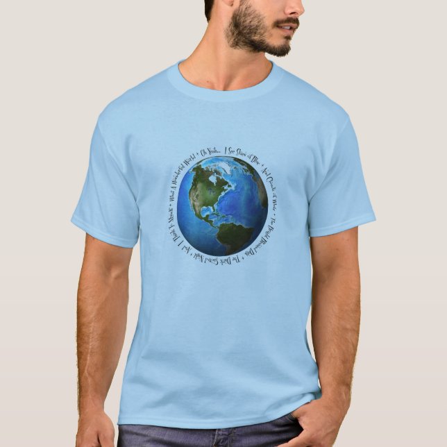 En vilken underbara värld t-shirt (Framsida)