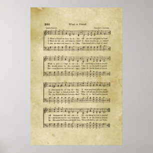 En vilken vän vi har i Jesus gospelnotblad Poster