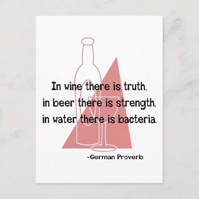 En Vino Veritas-retro Vykort (Framsida)