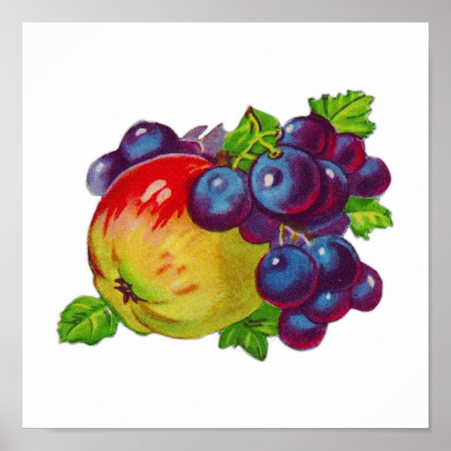 En vintage äppelfrukt utmärkt för köket poster (Framsidan)