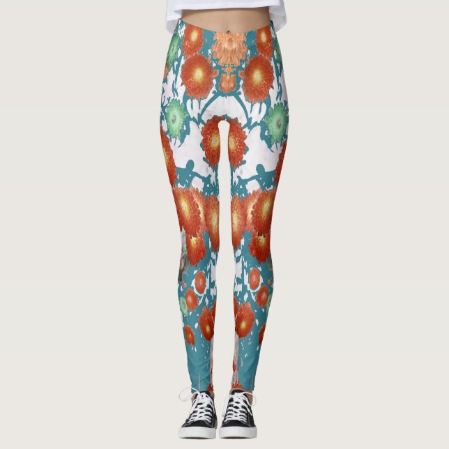 En vintage blommigt "Ratti_Kreativ_Arts" Leggings (Framsida)