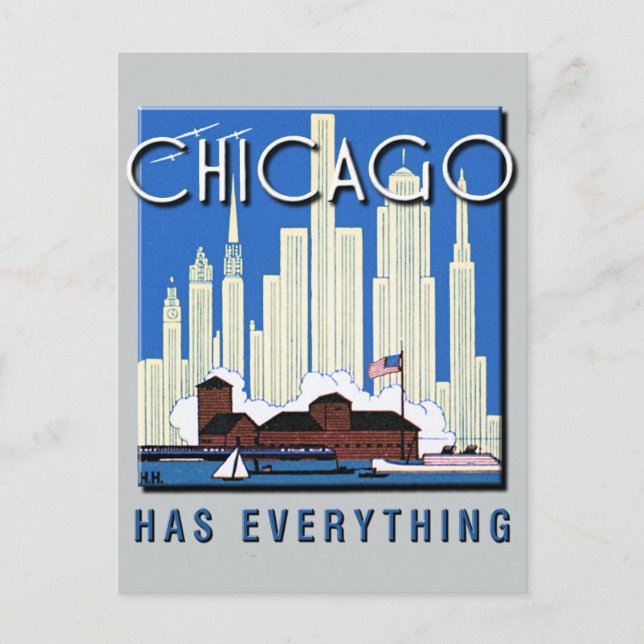 En Vintage Chicago Update Vykort (Framsida)