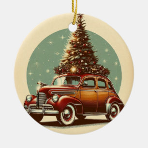En vintage klassisk bil Julgran Ornament