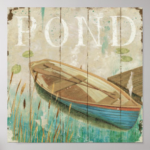 En Vintage Pond Poster