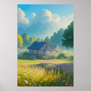 En Vintage Wooden House Poster