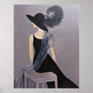 EN VINTAGEMODE MODELLERAR POSTER