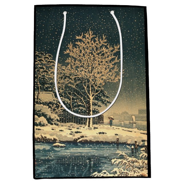 En vinterdag i Sumida River i Japan (Framsidan)