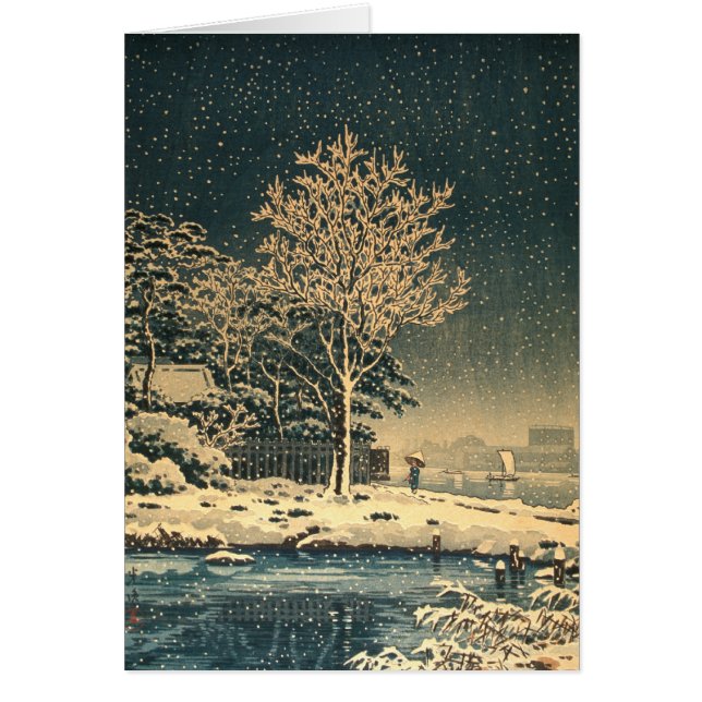 En vinterdag i Sumida River i Japan Hälsningskort (Framsidan)