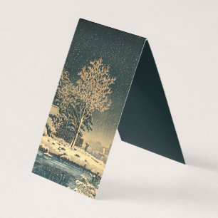 En vinterdag i Sumida River i Japan Kort